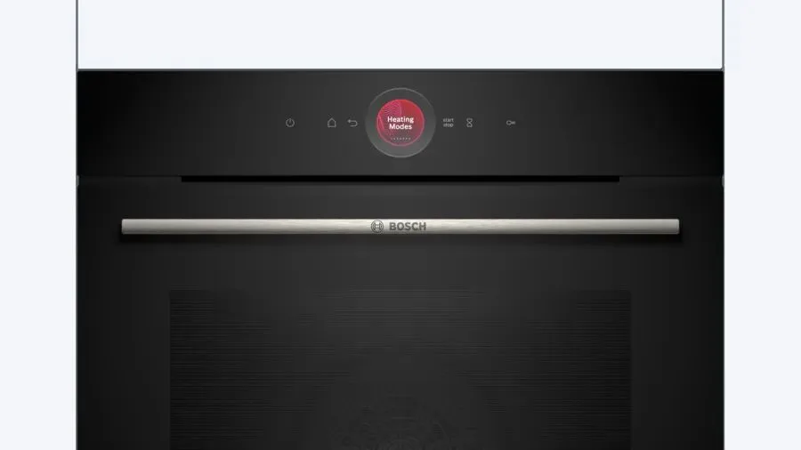 Електрична духова шафа Bosch, 71 л, клас енергоефективності A+, з дисплеєм і конвекцією, чорного кольору.