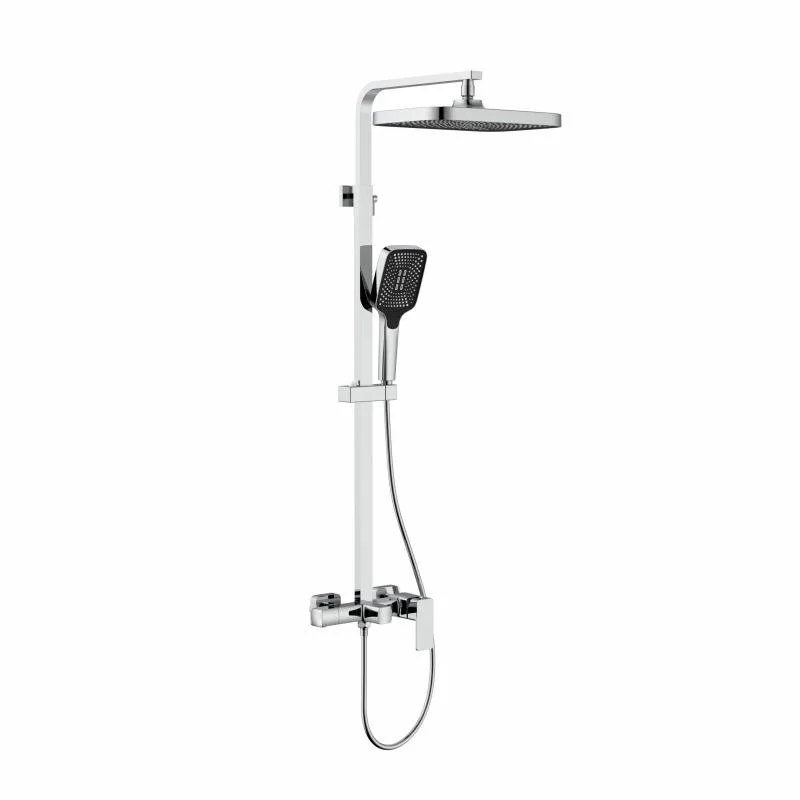 Душова система Qtap Capricorn 53103KNC настінна латунь 280х390х930 мм хромована