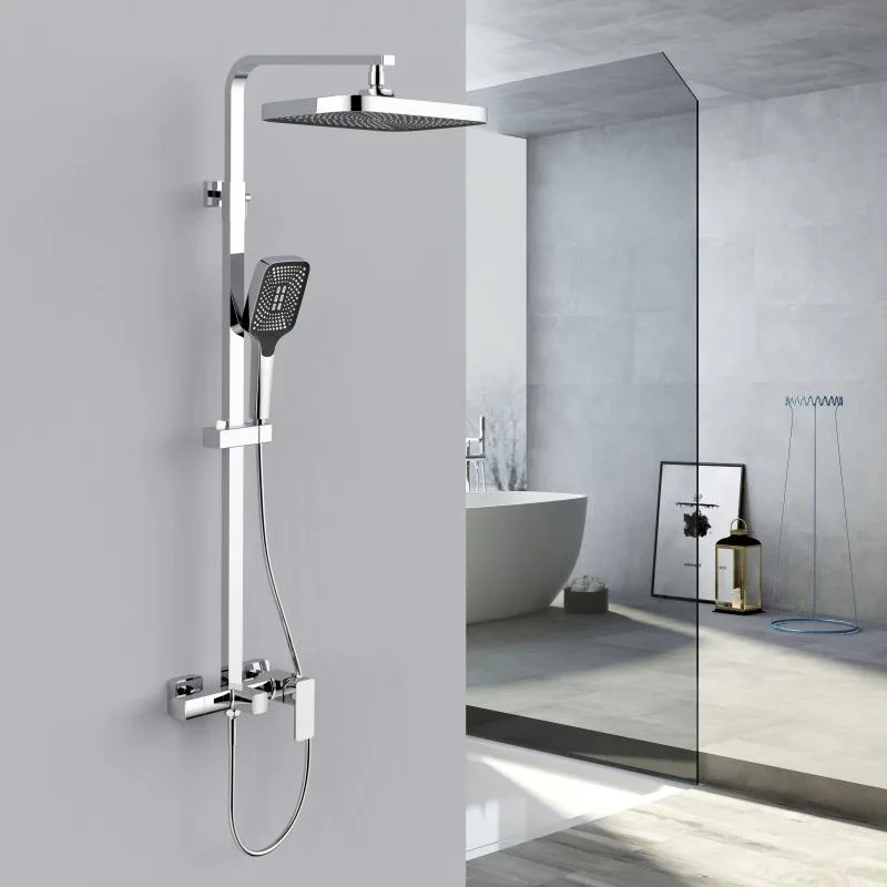 Душова система Qtap Capricorn 53103KNC настінна латунь 280х390х930 мм хромована