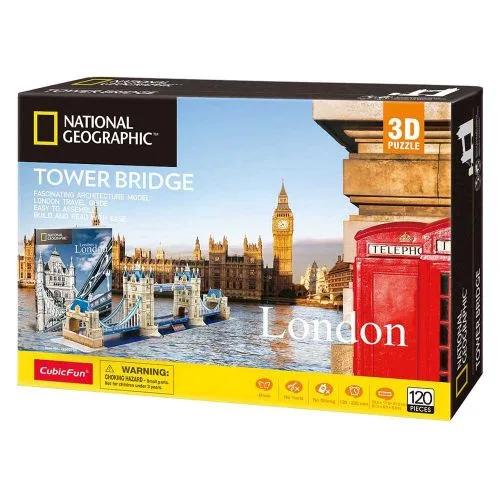 Тривимірна головоломка-конструктор National Geographic Тауерський міст Cubic Fun 120 деталей для дітей.