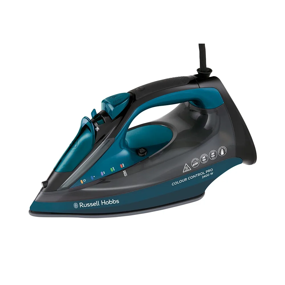 Праска Russell Hobbs Colour Control Pro, 2400 Вт, 380 мл, паровий удар до 185 °C, функція самоочищення, індикатор температури.