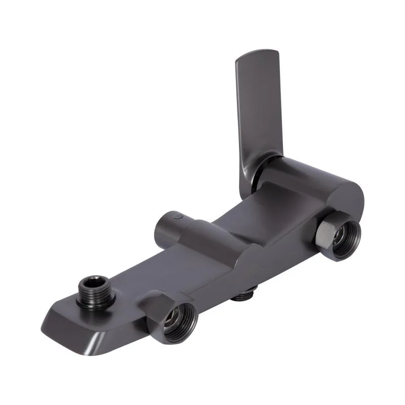 Душова система Qtap Slavonice Gunmetal Black PVD латунь 247х498х1013-1663 мм