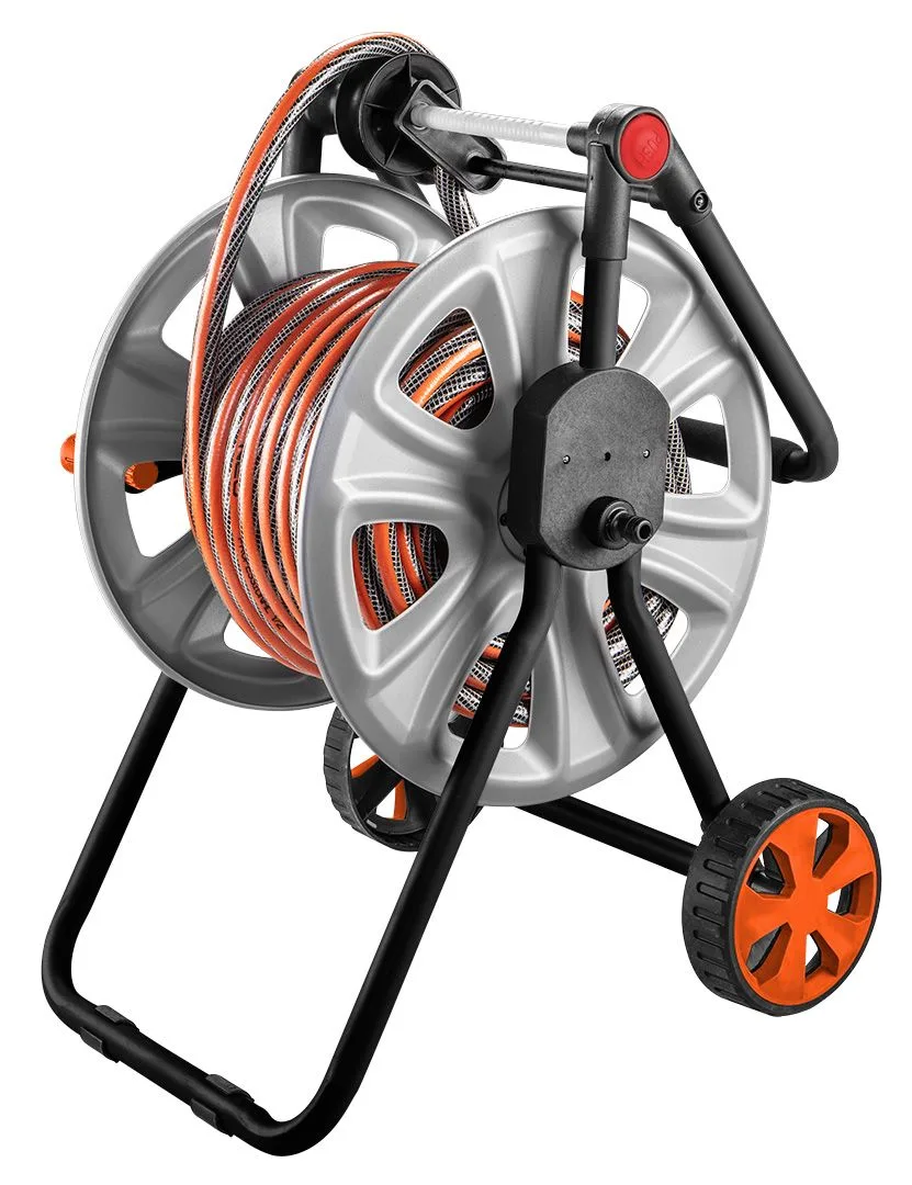 Котушка для шланга Neo Tools на колесах, вміщує 60 м шланга 1/2" та 20 м шланга 3/4".