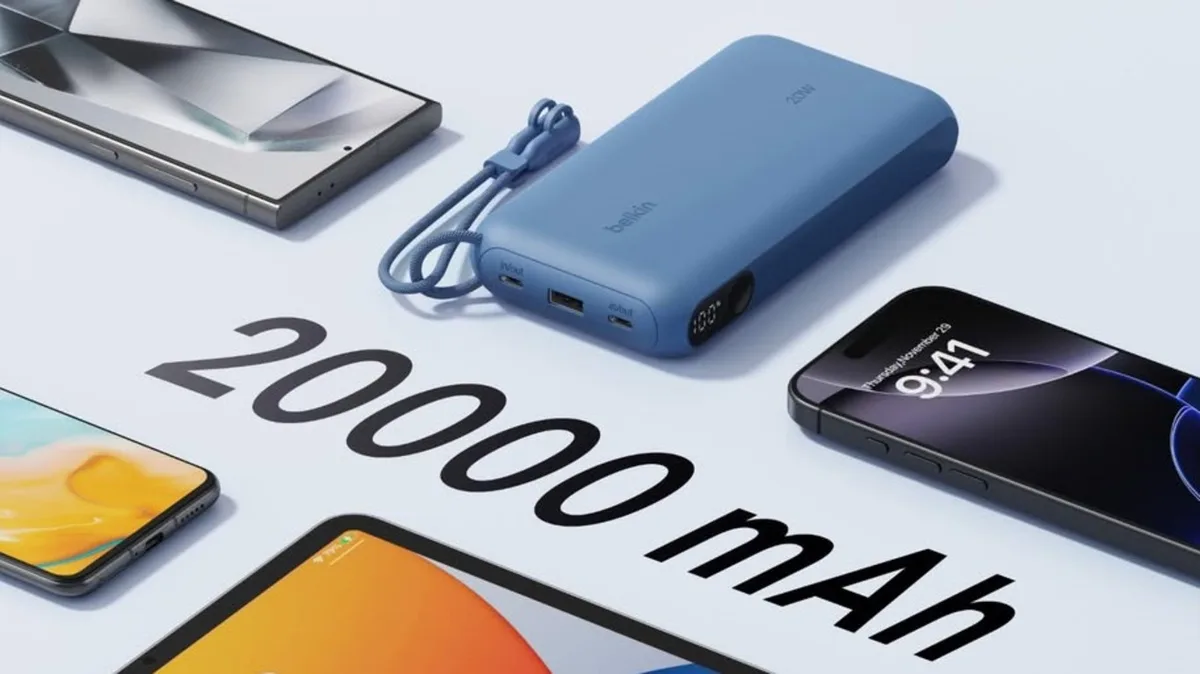 Акумулятор портативний Belkin літій-іонний 20000 мА·год 20 Вт синій