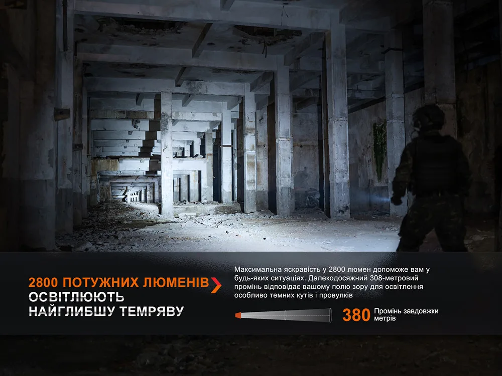 Ліхтар тактичний Fenix алюміній 145,8х26,5х25,7 мм червоний
