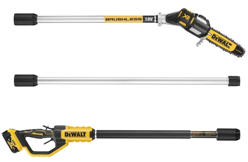 Аккумуляторный высорез DeWalt 18В с цепью, шиной 20 см и регулируемой штангой 180-280 см, вес 40 кг (без батареи и зарядного устройства)