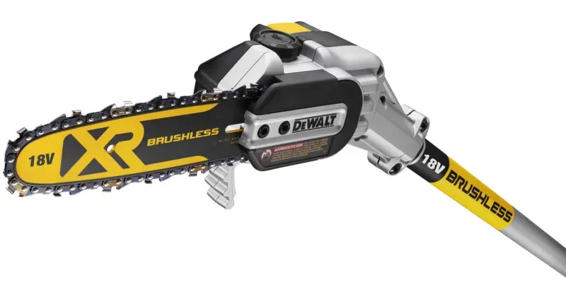 Аккумуляторный высорез DeWalt 18В с цепью, шиной 20 см и регулируемой штангой 180-280 см, вес 40 кг (без батареи и зарядного устройства)
