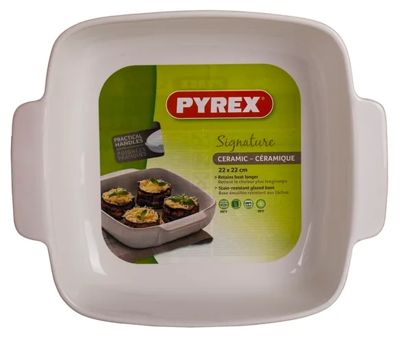 Форма PYREX керамическая квадратная 22х22 см белая