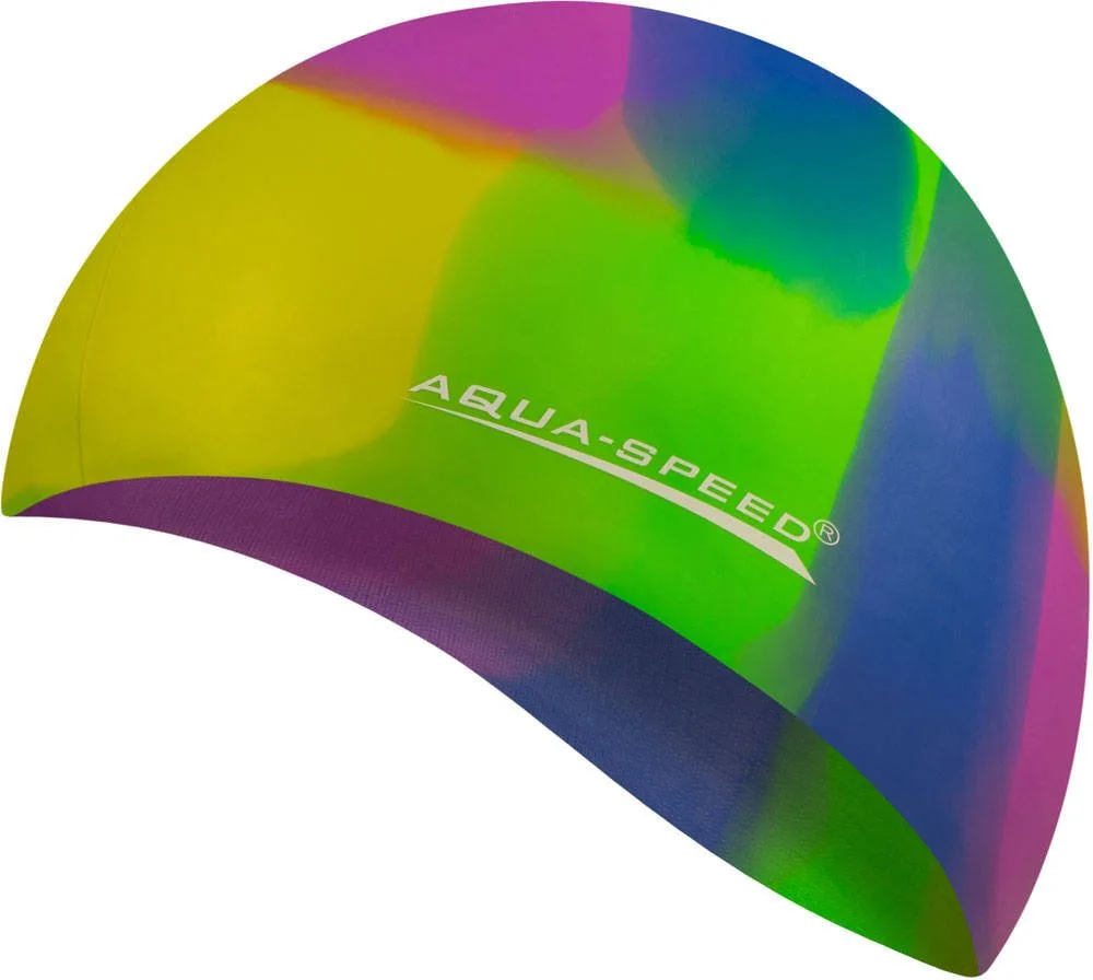 Шапка для плавання AQUA SPEED силікон OSFM мультиколор