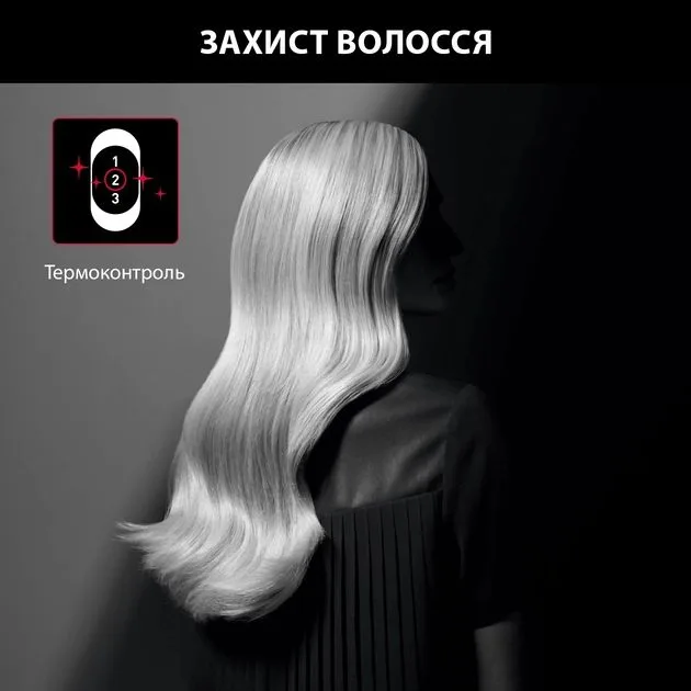 Фен Rowenta x Karl Lagerfeld Powerline, 2100Вт, 3 температурні режими, насадка-дифузор, іонізація, холодний обдув, чорний колір.