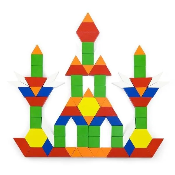 Дитяча мозаїка Viga Toys дерев'яні блоки 250 елементів різнокольорові
