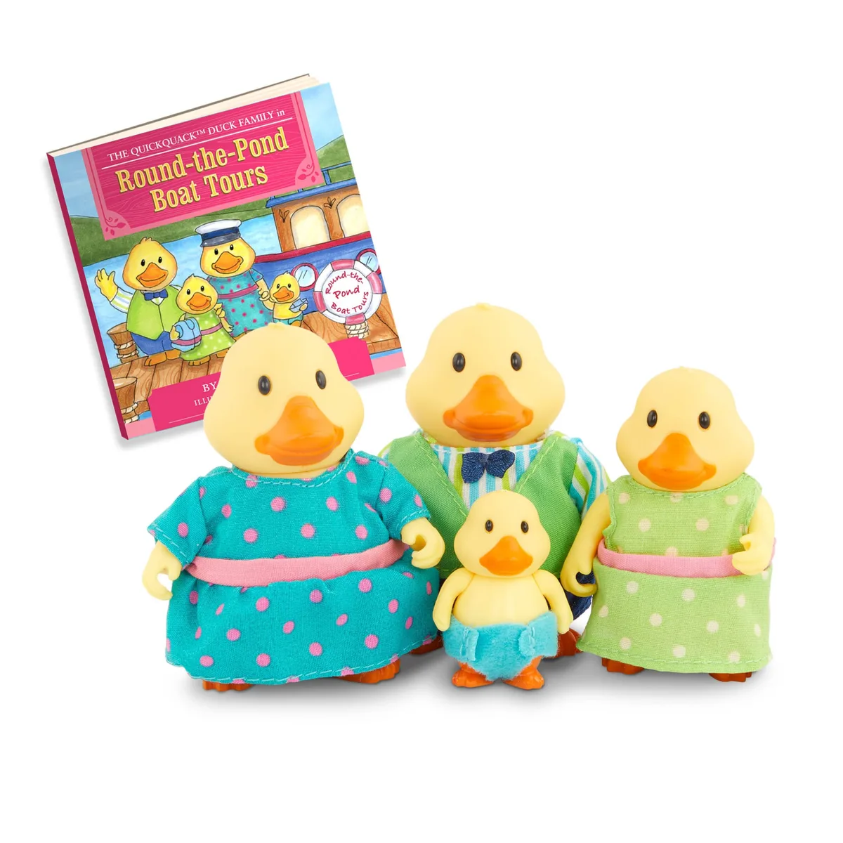 Набор фигурок Li'l Woodzeez Семья Уточек 4 шт, книжка EN