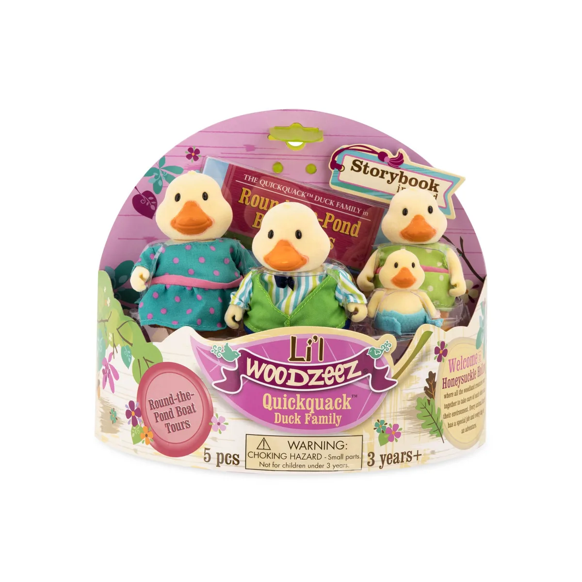 Набор фигурок Li'l Woodzeez Семья Уточек 4 шт, книжка EN