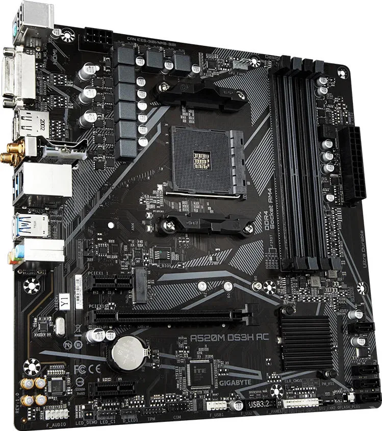 Материнська плата GIGABYTE A520M Wi-Fi mATX 4xDDR4 HDMI DP 128 ГБ