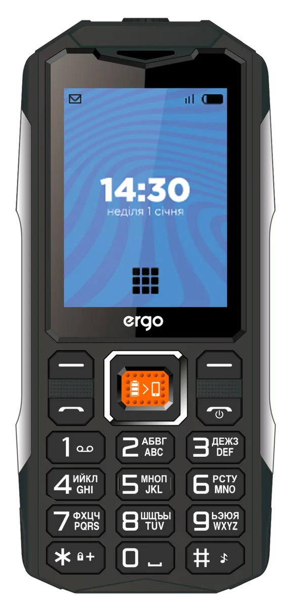 Мобільний телефон ERGO пластик 2,4 дюйма чорний