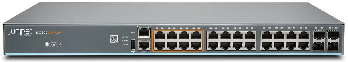 Комутатор Juniper EX2300 Class Multi-Gig 16 x 1G, 8x1G/2.5G copper ports PoE+, 4x1/10G SFP/SFP+, 380W