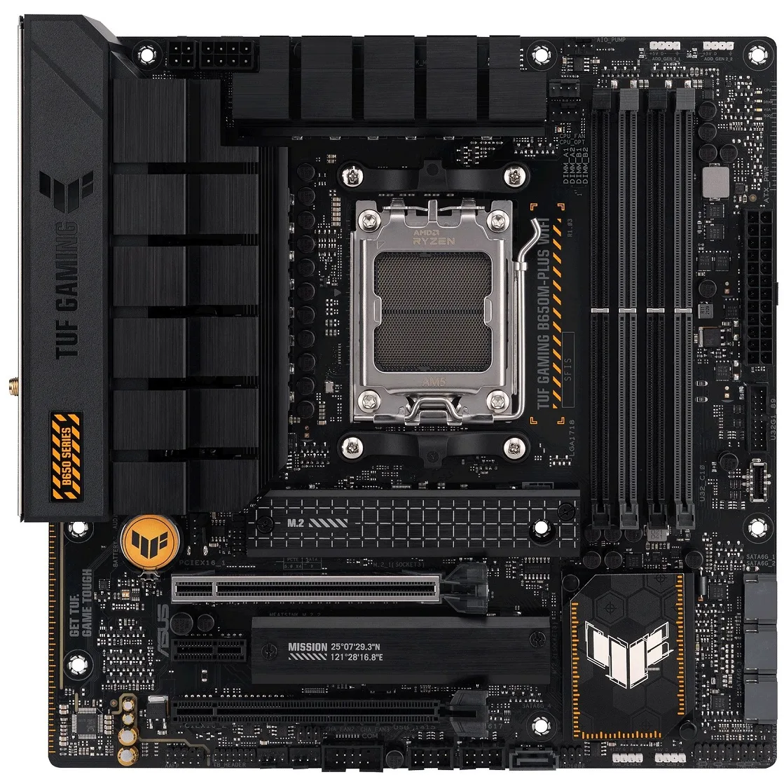 Материнcька плата ASUS TUF GAMING B650M-PLUS WIFI sAM5 B650 4xDDR5 M.2 HDMI DP Wi-Fi BT mATX
