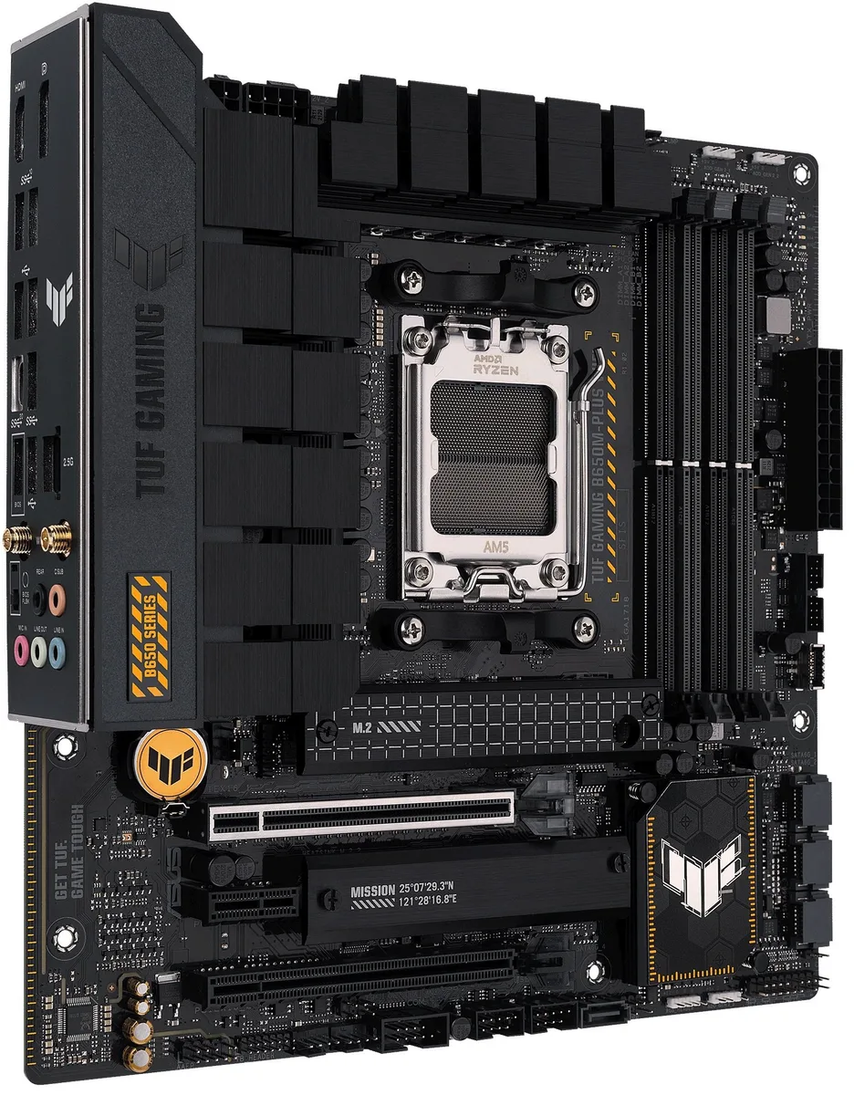 Материнcька плата ASUS TUF GAMING B650M-PLUS WIFI sAM5 B650 4xDDR5 M.2 HDMI DP Wi-Fi BT mATX