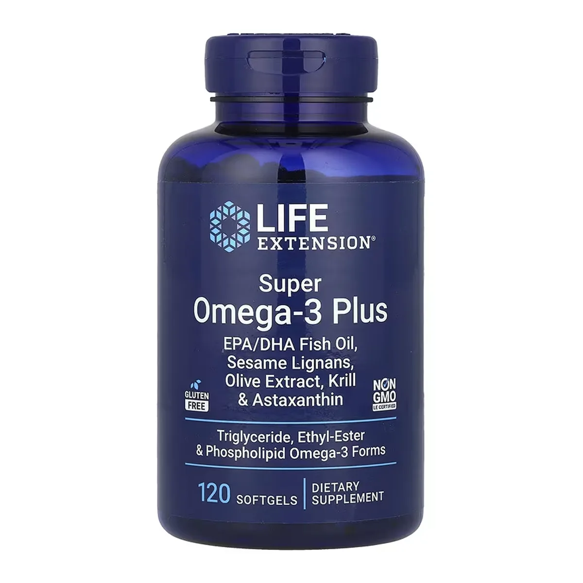 Супер Омега-3 Плюс ЕПА ДГК Риб'ячий жир Life Extension 120 капсул без глютену без ГМО