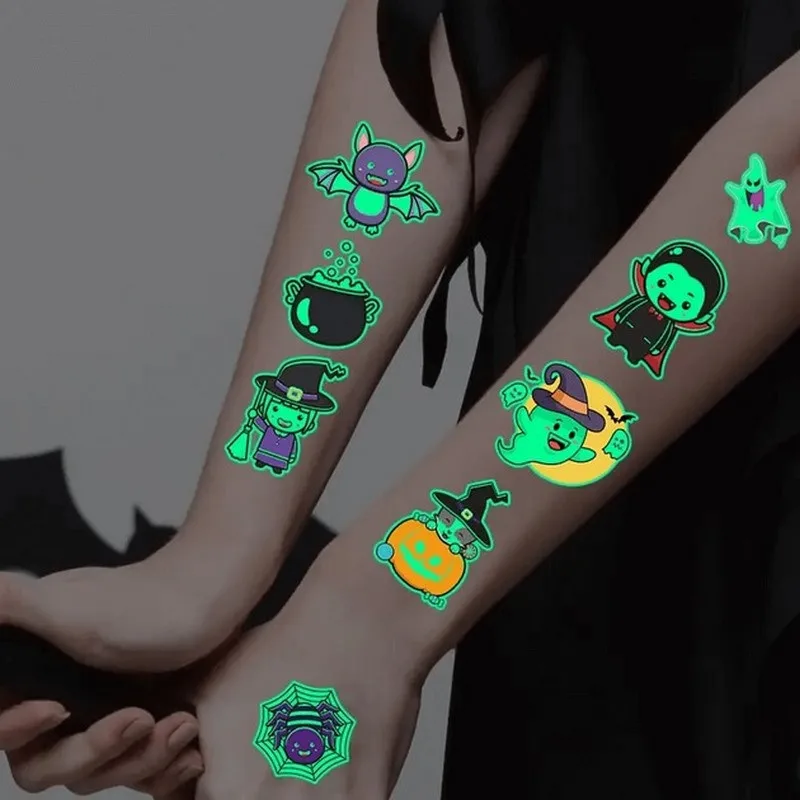 Набор временных татуировок Fresh Tattoo 12х7 см светящиеся 10 шт Хеллоуин