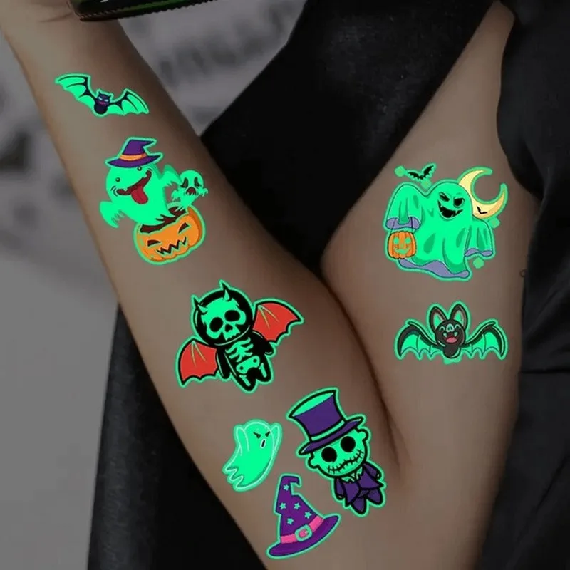 Набор временных татуировок Fresh Tattoo 12х7 см светящиеся 10 шт Хеллоуин