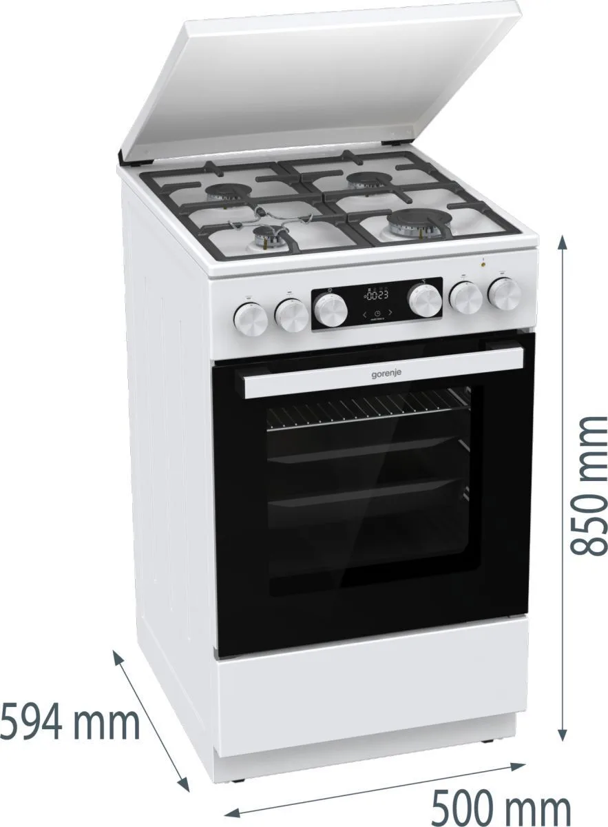 Плита Gorenje комбінована чавунна 50x60 см біла 70 л