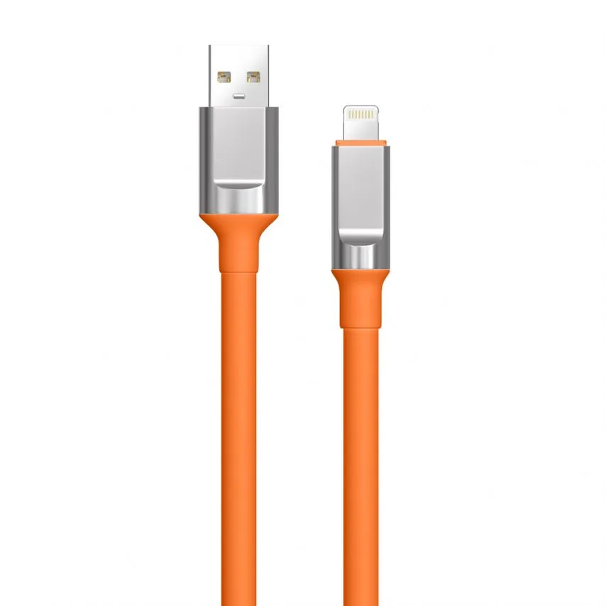Кабель USB Lightning WALKER TPE 1м 3A помаранчевий