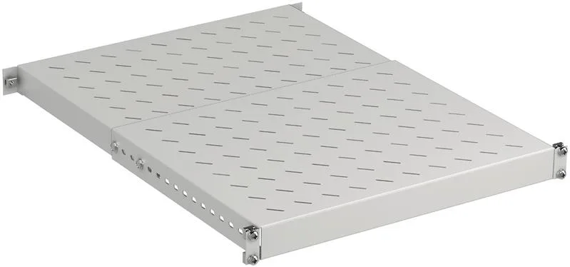 Полиця ZPAS 19", 1U, регульована, глибина 350-600 мм, 150кг максимально, сіра