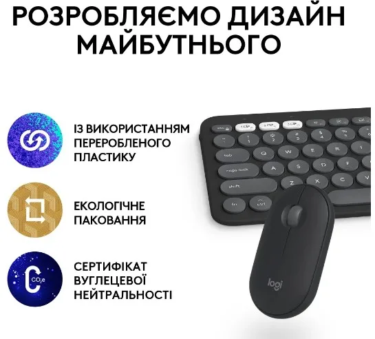 IT набір Logitech бездротовий сірий клавіатура миша 36 місяців автономної роботи