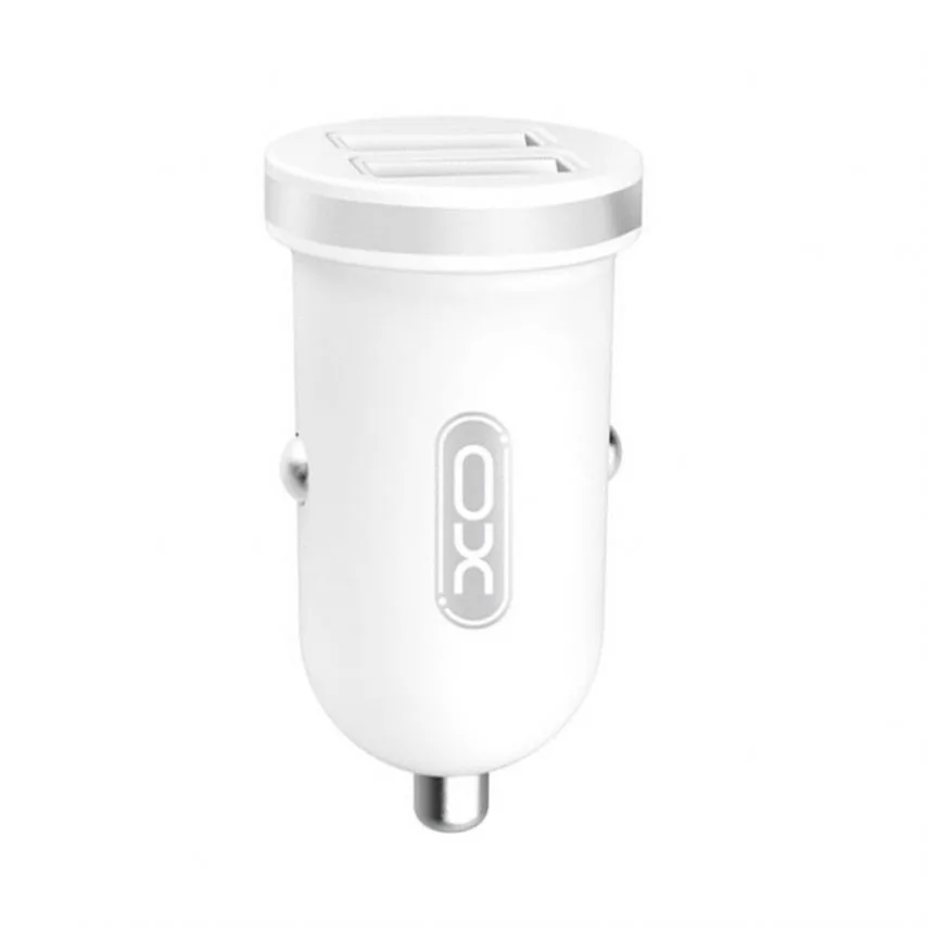 Автомобільний зарядний пристрій XO пластик 2USB 2,1A білий