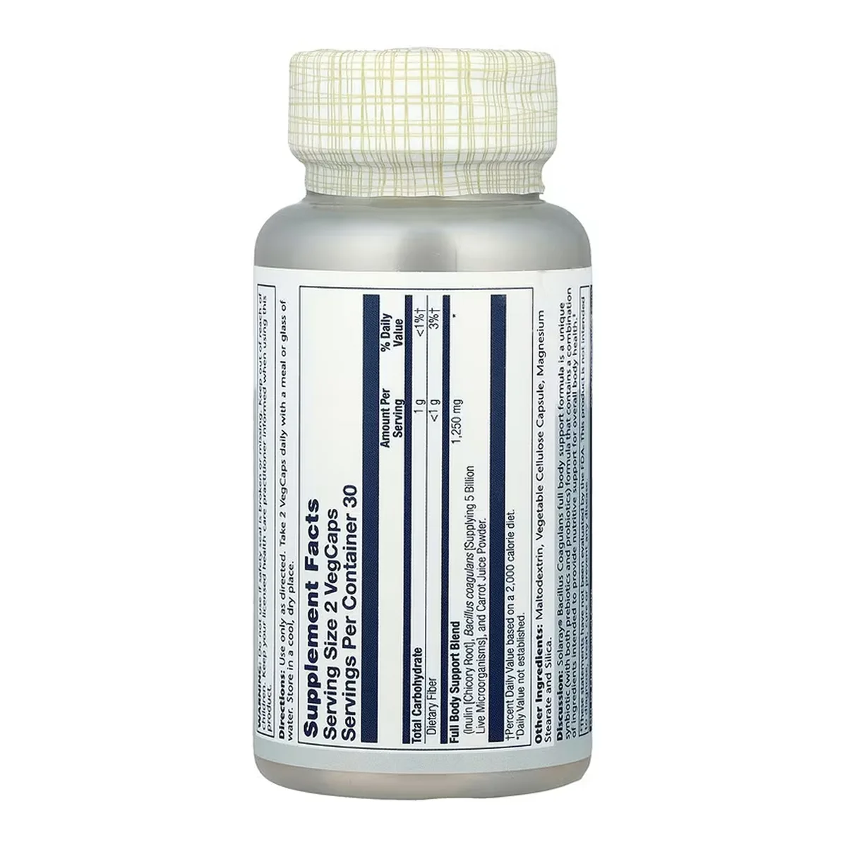 Пребіотики Solaray Bacillus Coagulans 5 мільярдів КОЕ 60 VegCaps