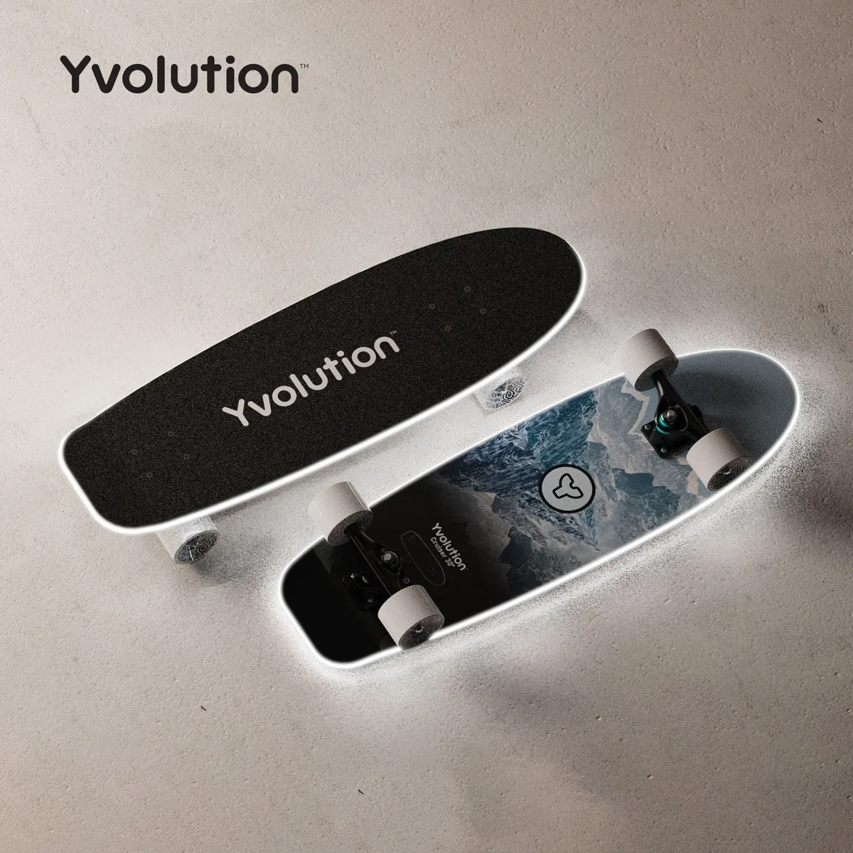 Скейтборд Yvolution Dynamo Cruiser LED 76см, синій