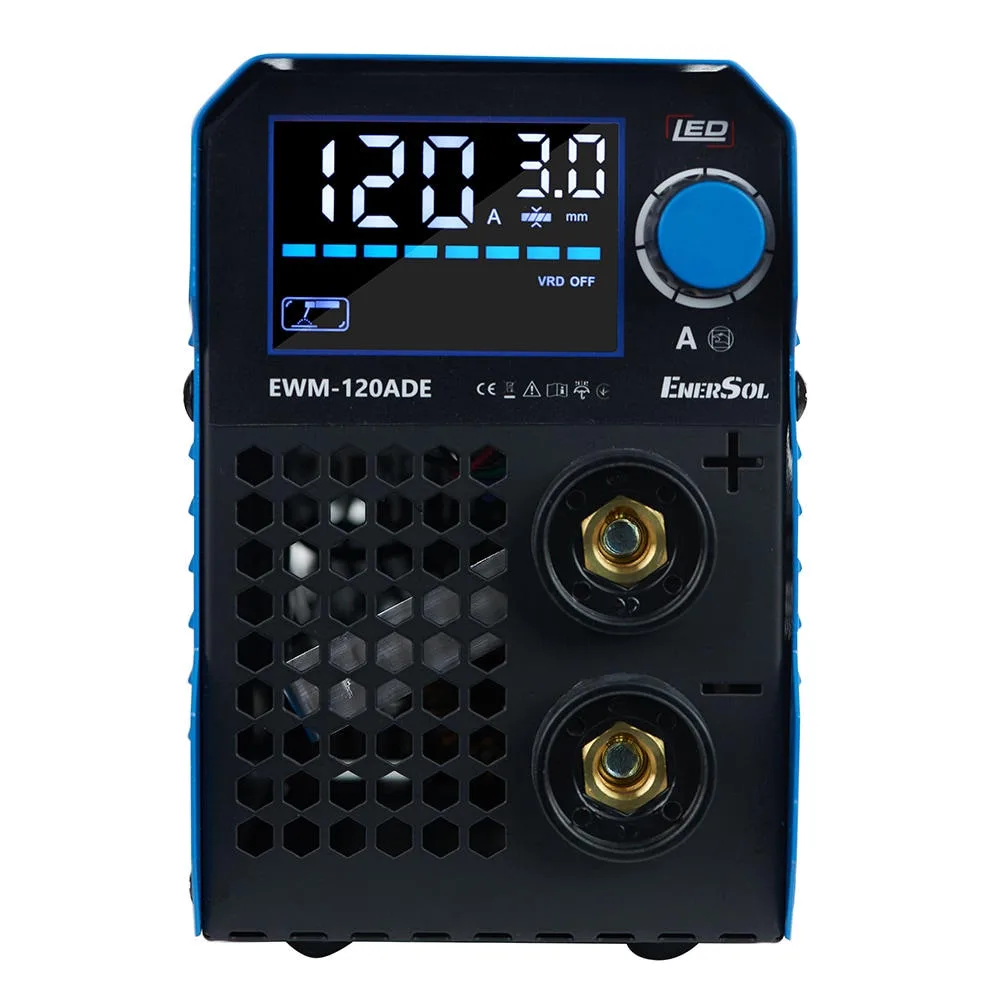 Зварювальний інвертор EnerSol EWM-120ADE 20-120А 5.1кВт 160-260В вагою 2.9кг.