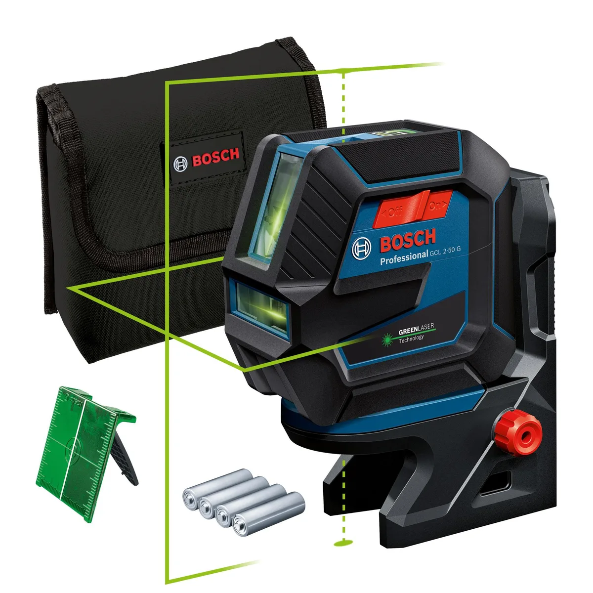 Нівелір лазерний Bosch Professional до 15м зелений промінь для будівництва з тримачем та чохлом