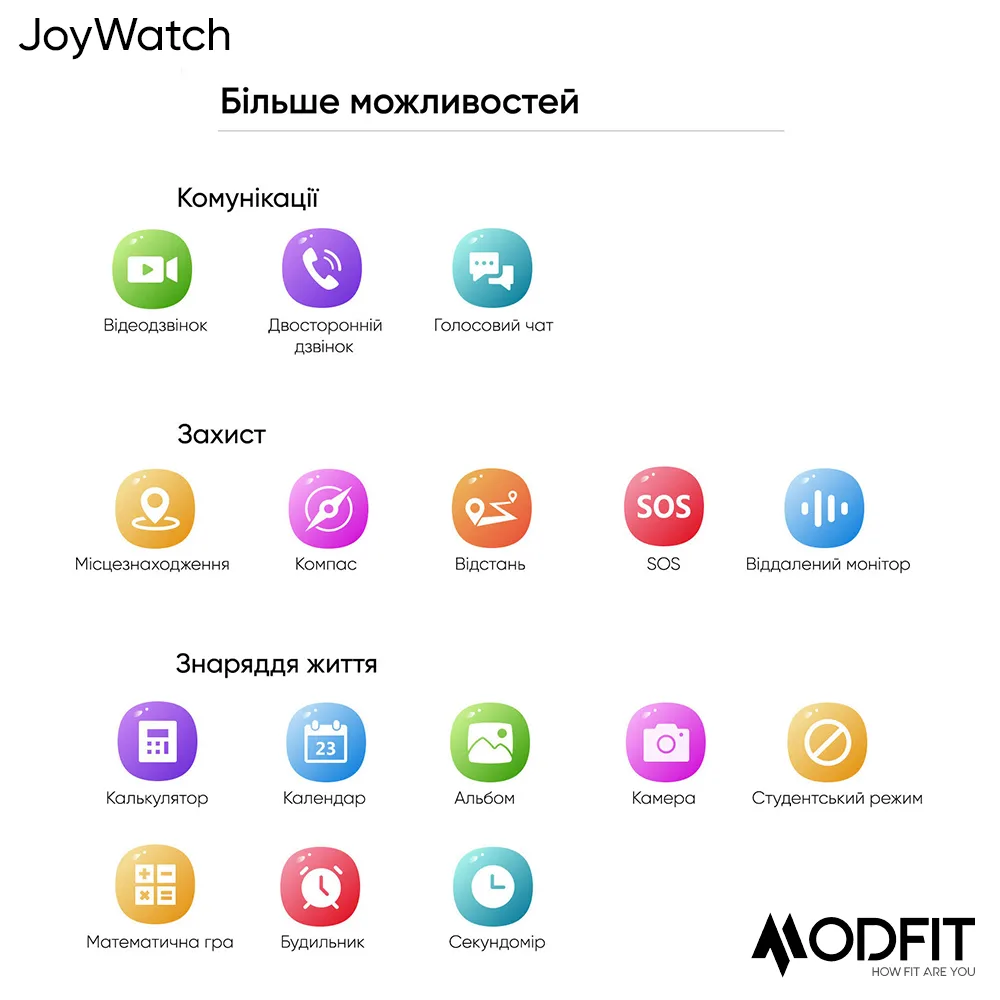 Розумні годинники Modfit полімер 47х44 мм сірі