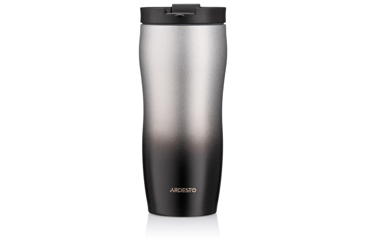 Термос-кружка ARDESTO Metallic, 450 мл, з нержавіючої сталі, чорного кольору.