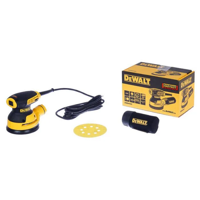 Ексцентрикова шліфмашина DeWalt 280Вт 125мм для обробки дерева і металу шліфувальний інструмент