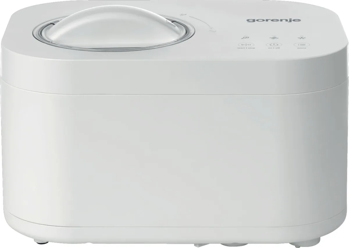 Морозильна машина Gorenje 100 Вт, ємність 1 л, час приготування 30 хв, пластиковий корпус, білий колір.