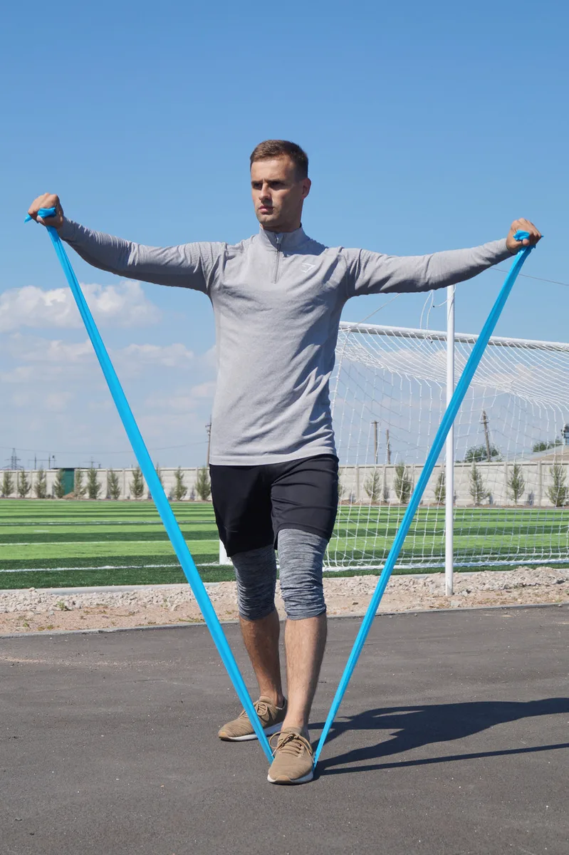 Стрічка еспандер Active Point латекс 200 см 6,8 кг синя