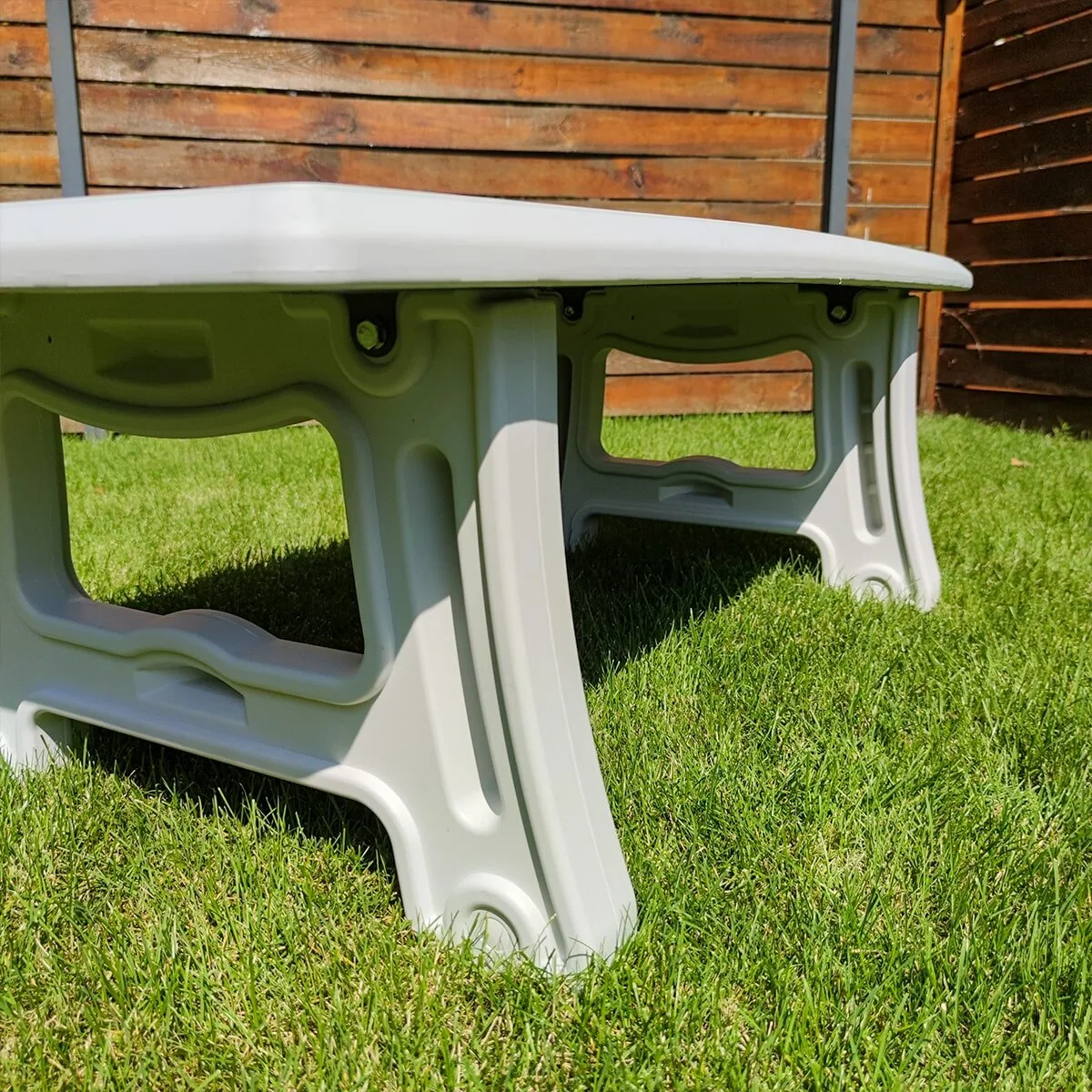 Садовий стіл 122х61х43 см HDPE сірий