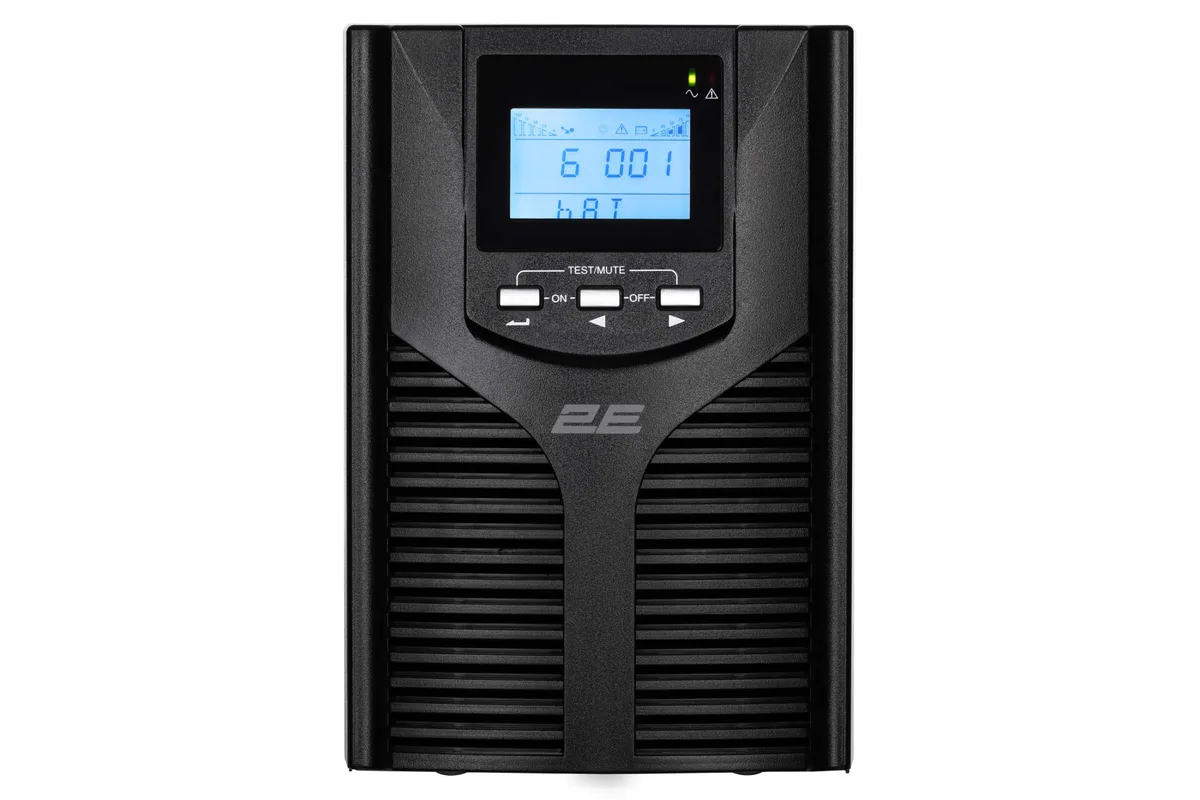 Джерело безперебійного живлення 2E OD2000, 2000VA/1800W, LCD, USB, 3xSchuko