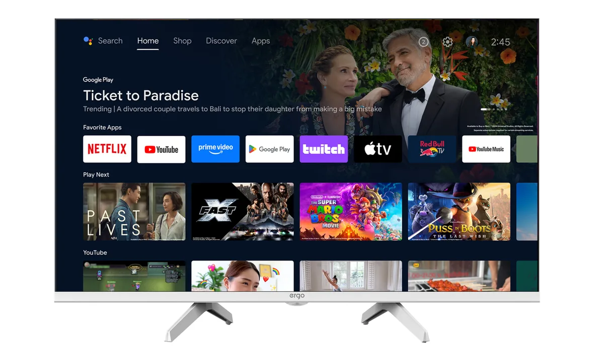 Телевізор ERGO QLED 32 дюйми Білий Full HD