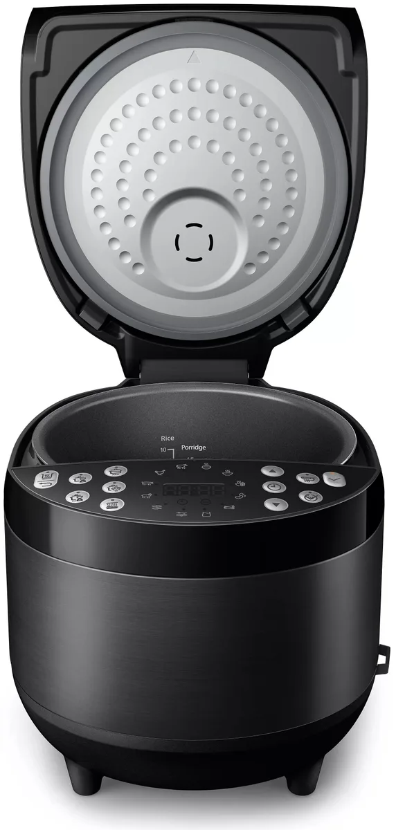 Мультифункціональна каструля Philips 980Вт, об'єм 5л, електронне управління, 60 автоматичних програм, пластиковий корпус, чорного