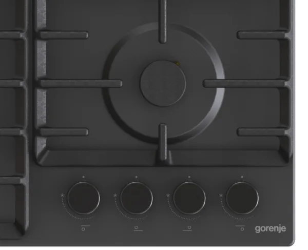 Газова варильна поверхня Gorenje Нержавіюча сталь 60х13х52 см Чорна 4 конфорки
