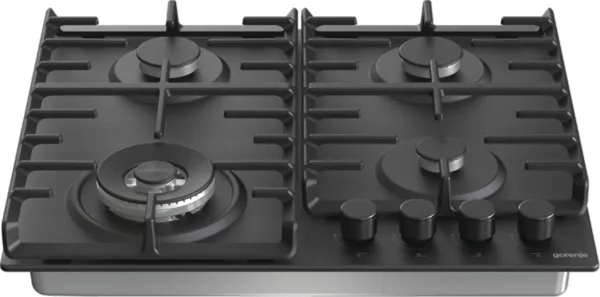 Газова варильна поверхня Gorenje Нержавіюча сталь 60х13х52 см Чорна 4 конфорки