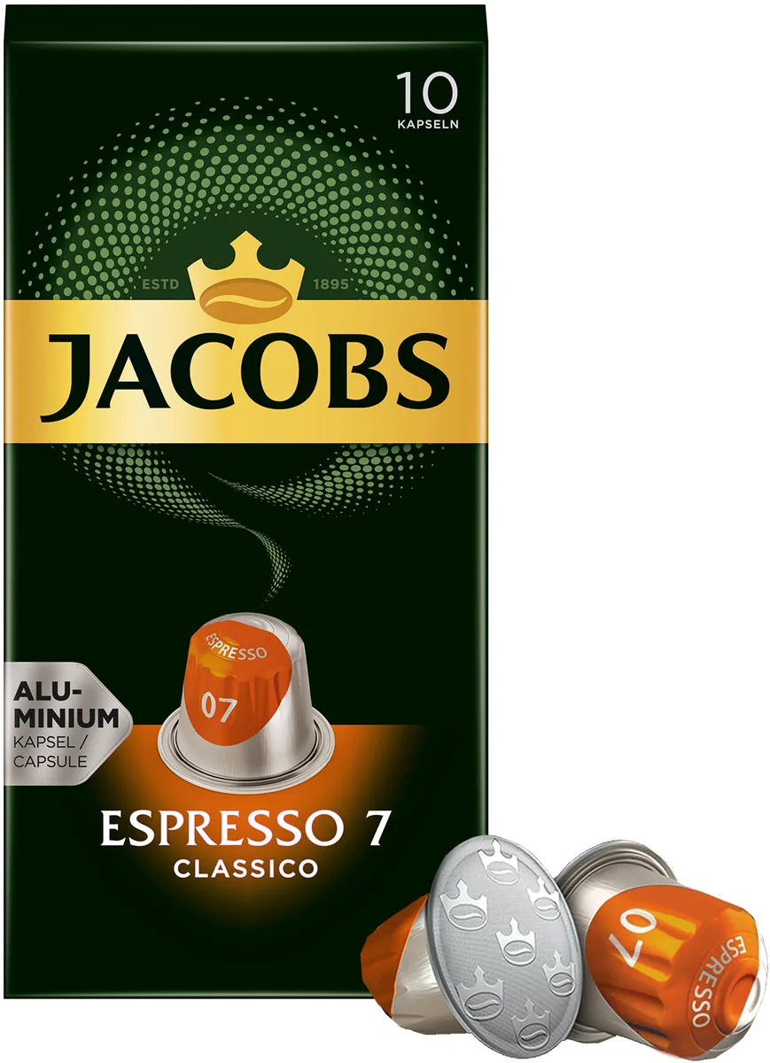 Кава Jacobs у капсулах, Espresso Classico, суміш арабіки та робусти, 10 штук, для Nespresso.