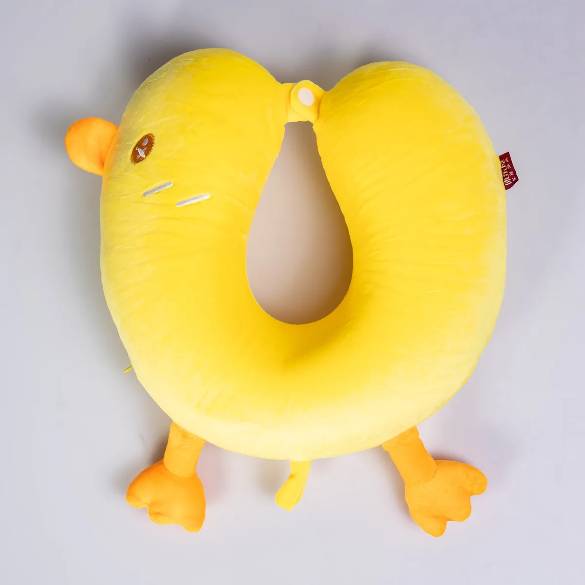 Подушка для шиї Duck плюшевий 30х30х10 см жовта