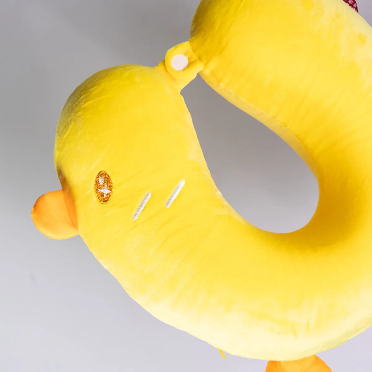 Подушка для шиї Duck плюшевий 30х30х10 см жовта