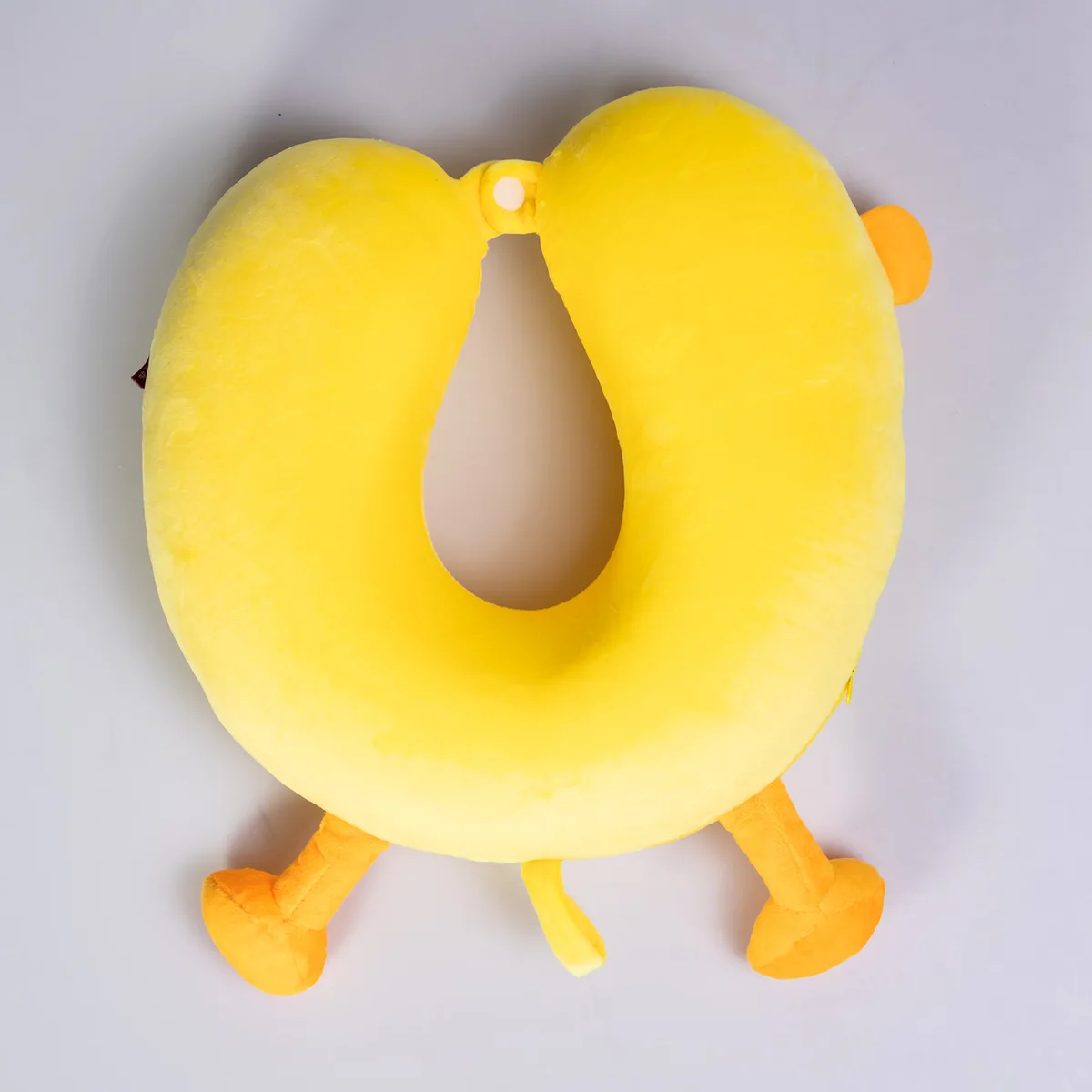 Подушка для шиї Duck плюшевий 30х30х10 см жовта