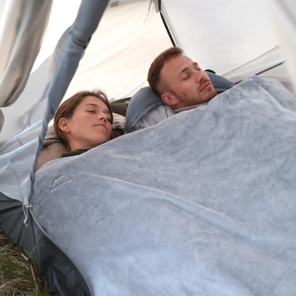 Спальний мішок подушка Naturehike фланель 225х80 см світло-сірий